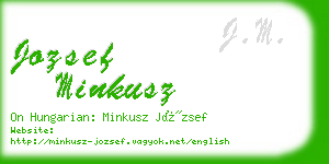 jozsef minkusz business card